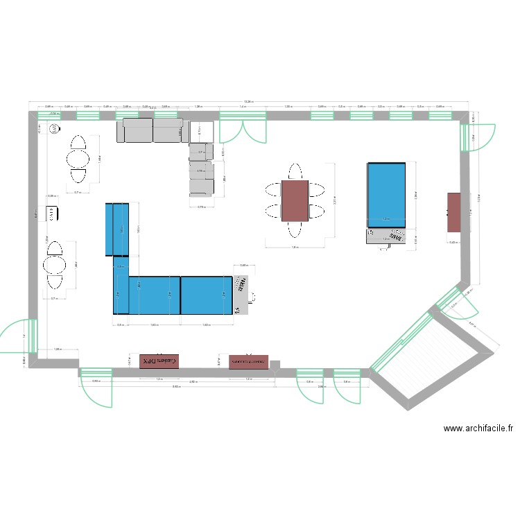 Plan Amenagement PS Actuel_01. Plan de 1 pièce et 4 m2