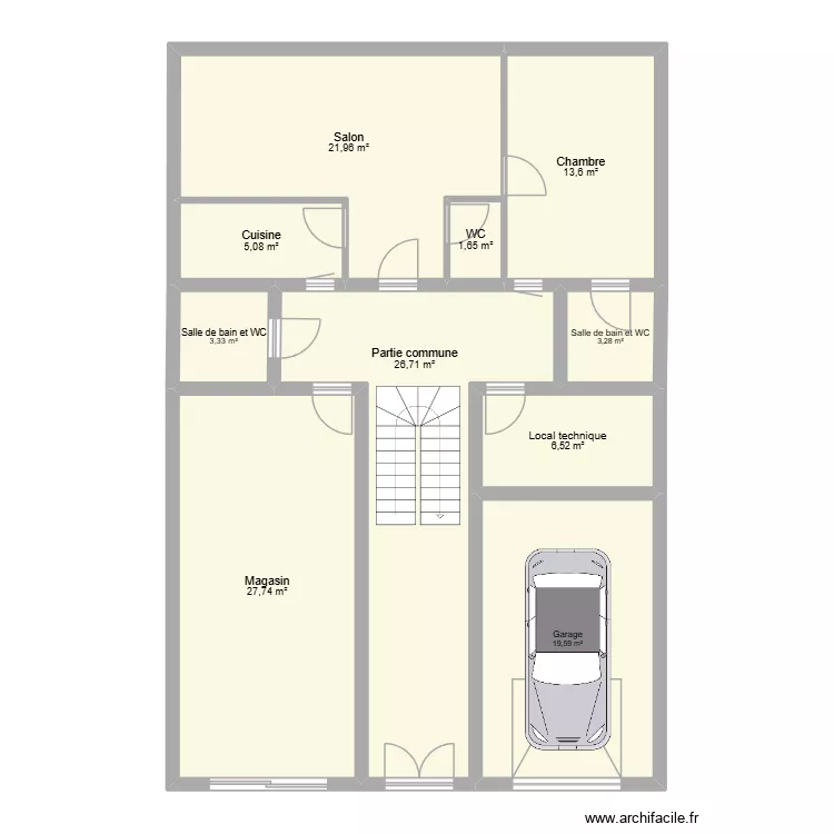 Keur rdc. Plan de 10  et 129 m²