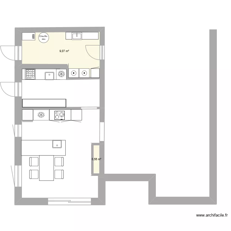 кухня 1. Plan de 2 et 10 m² кухня 1. Plan de 2 et 10 m²