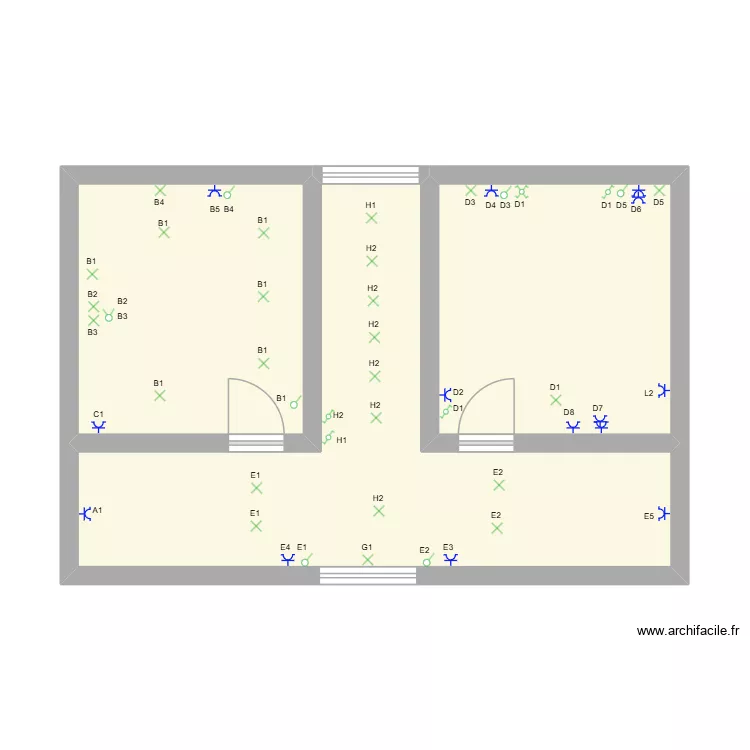 GAETAN GITE 2. Plan de 3  et 43 m²