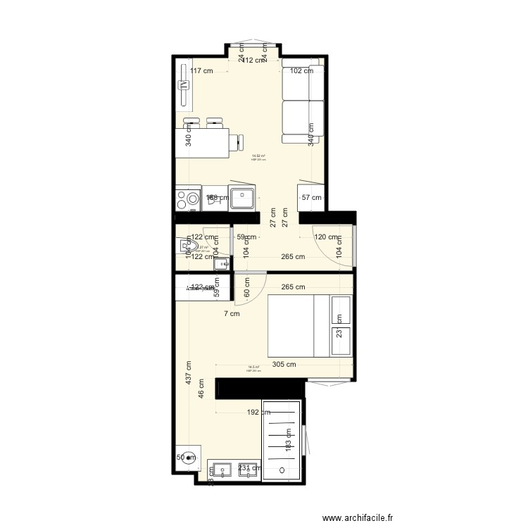 BEAUSOLEIL PASTEUR T2 PROJET. Plan de 6 pièces et 31 m2