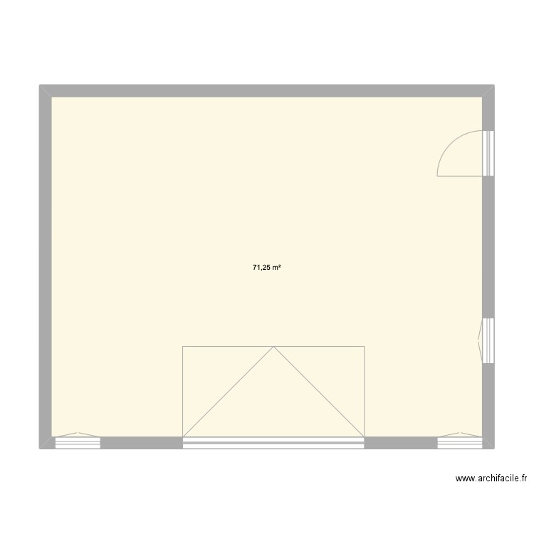 Garage. Plan de 1 pièce et 71 m2