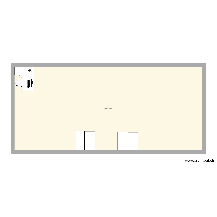 plan classe. Plan de 1 pièce et 95 m2