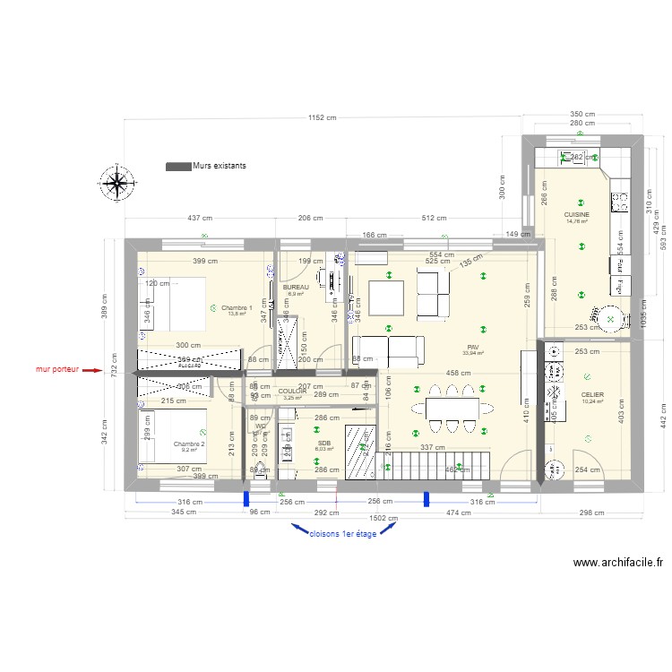 RENOVATION mai 2024. Plan de 11 pièces et 147 m2