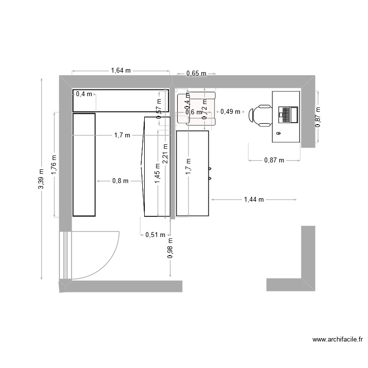 dressing. Plan de 0 pièce et 0 m2