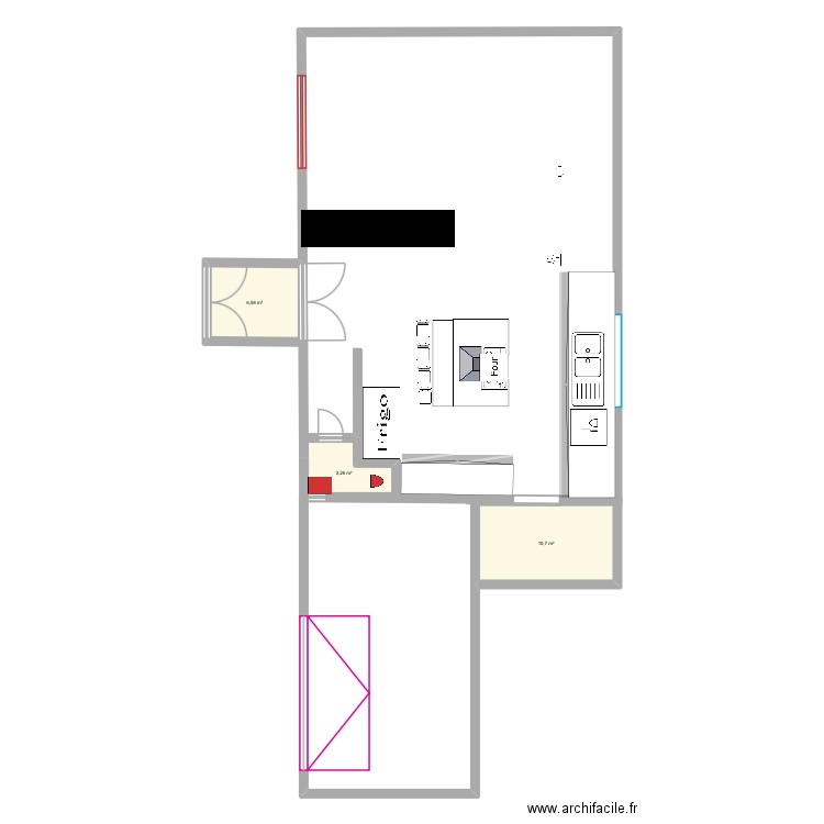 Future maison. Plan de 3 pièces et 21 m2