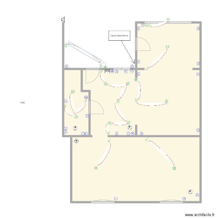 Chloé 3. Plan de 2 pièces et 71 m2