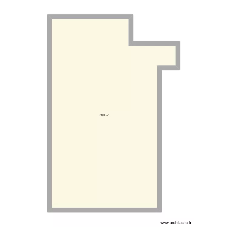 magasin. Plan de 1  et 70 m²