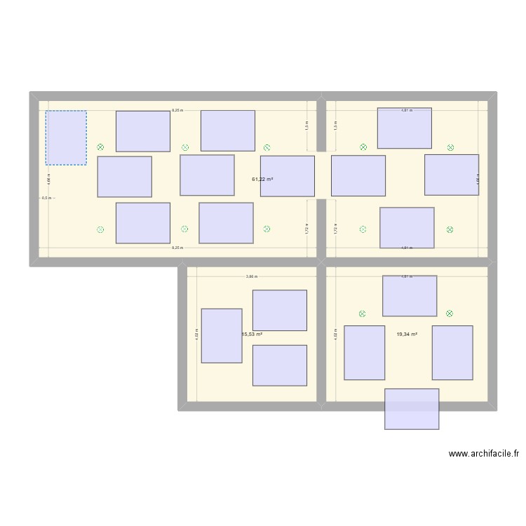 TCHAT-RES 3. Plan de 3 pièces et 96 m2