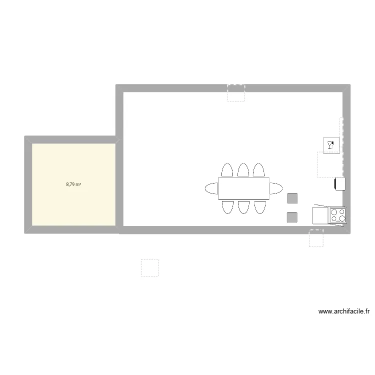 Ttt. Plan de 1  et 9 m²
