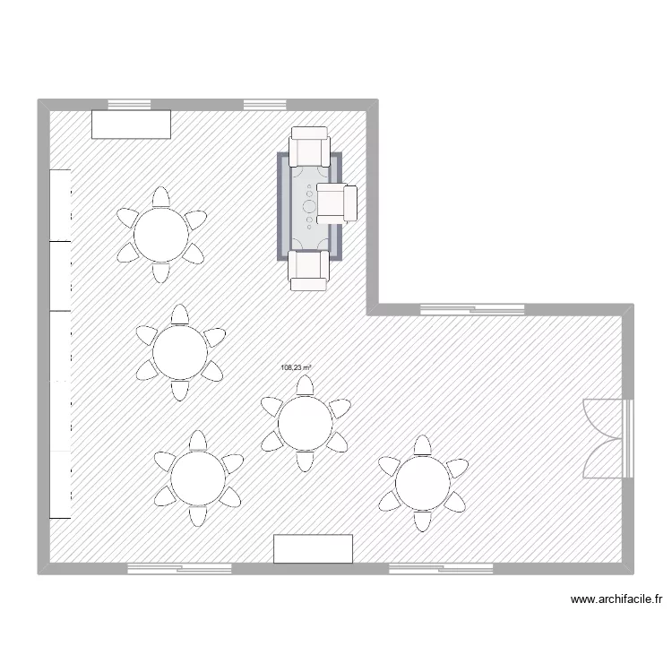 tpvc cuisine. Plan de 1  et 108 m²