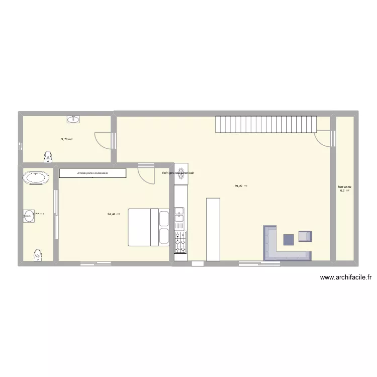 maison plan numero1. Plan de 5 Pièces et 106 m²