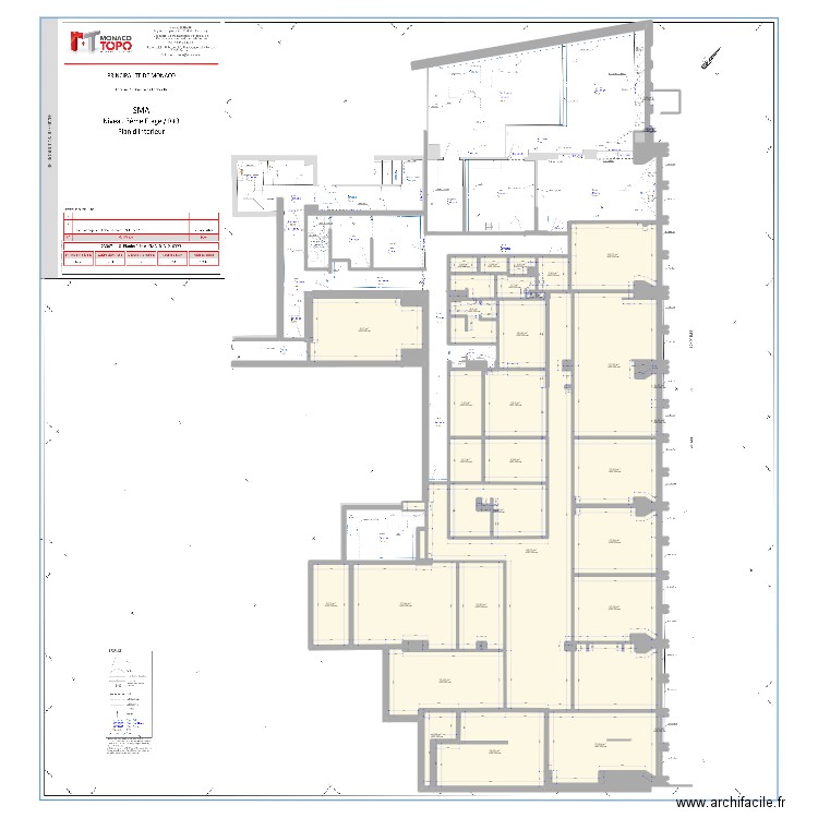 Bureau SMA R+3. Plan de 98 pièces et 441 m2