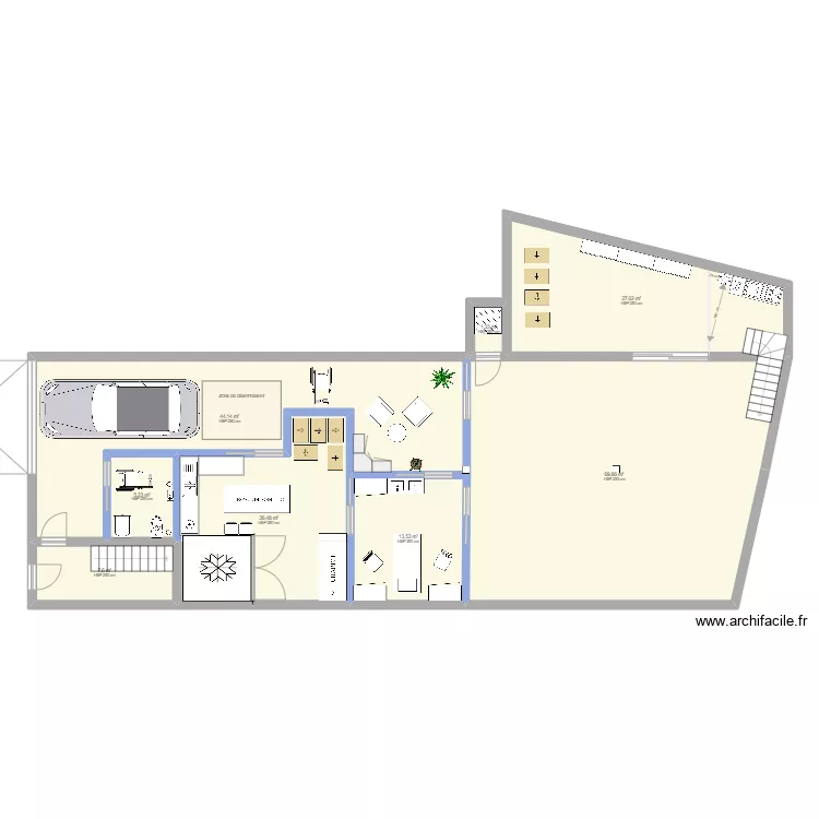 PLAN REZ GANSHOREN. Plan de 8  et 195 m²