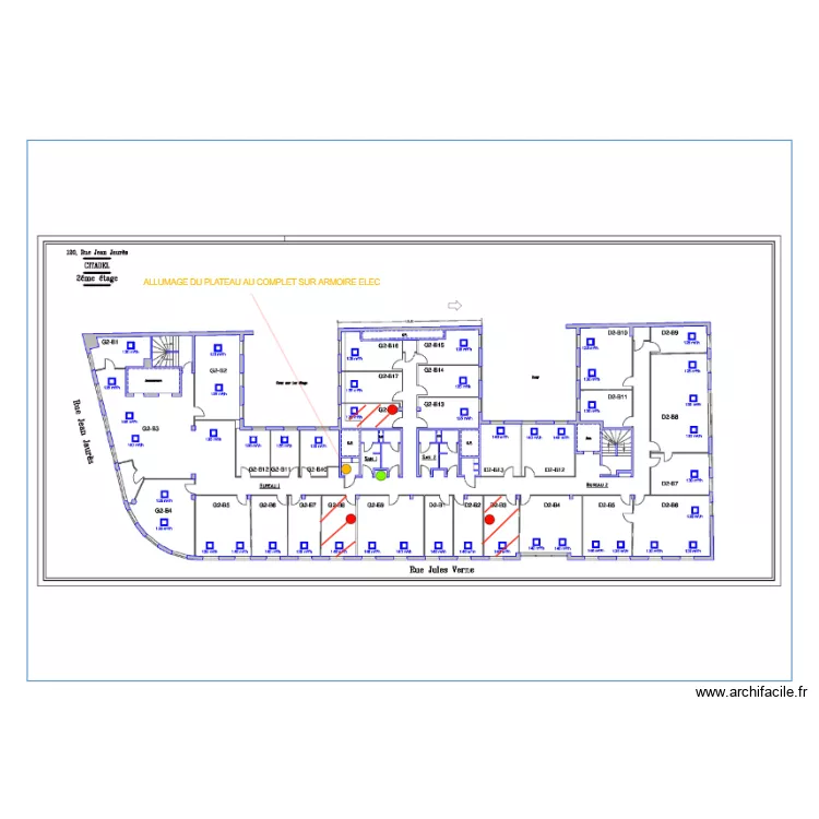 R+II JEAN JAURES. Plan de 