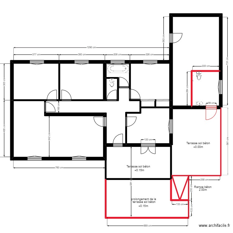 Impuls - Plan travaux. Plan de 15 pièces et 159 m2