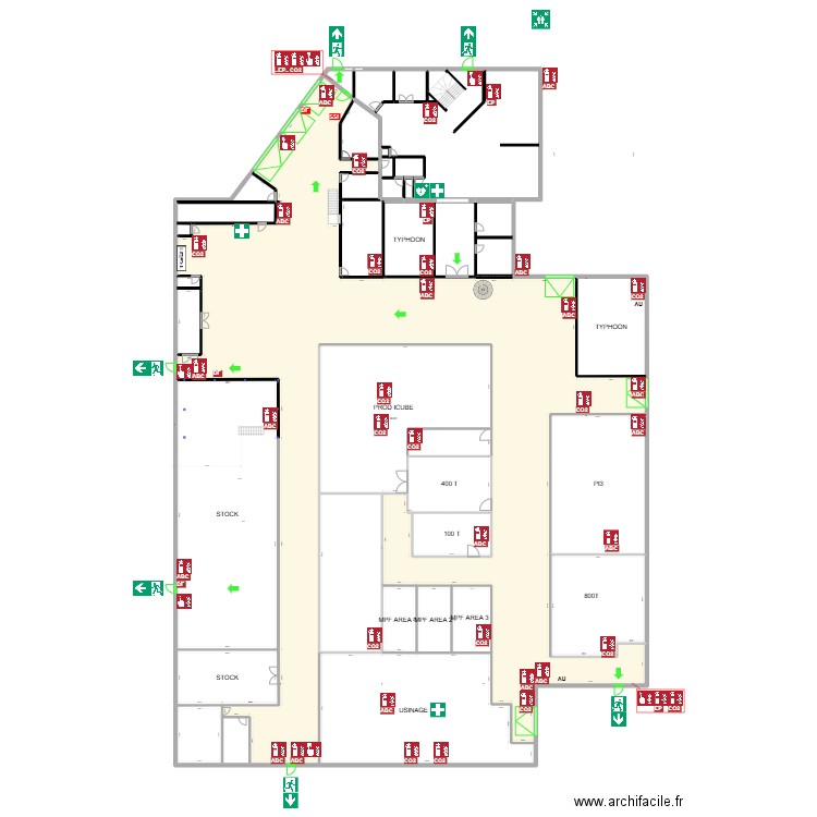 OHM RDC . Plan de 39 pièces et 3013 m2