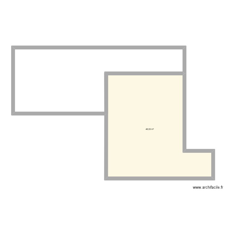 Sous sol. Plan de 1 pièce et 50 m2