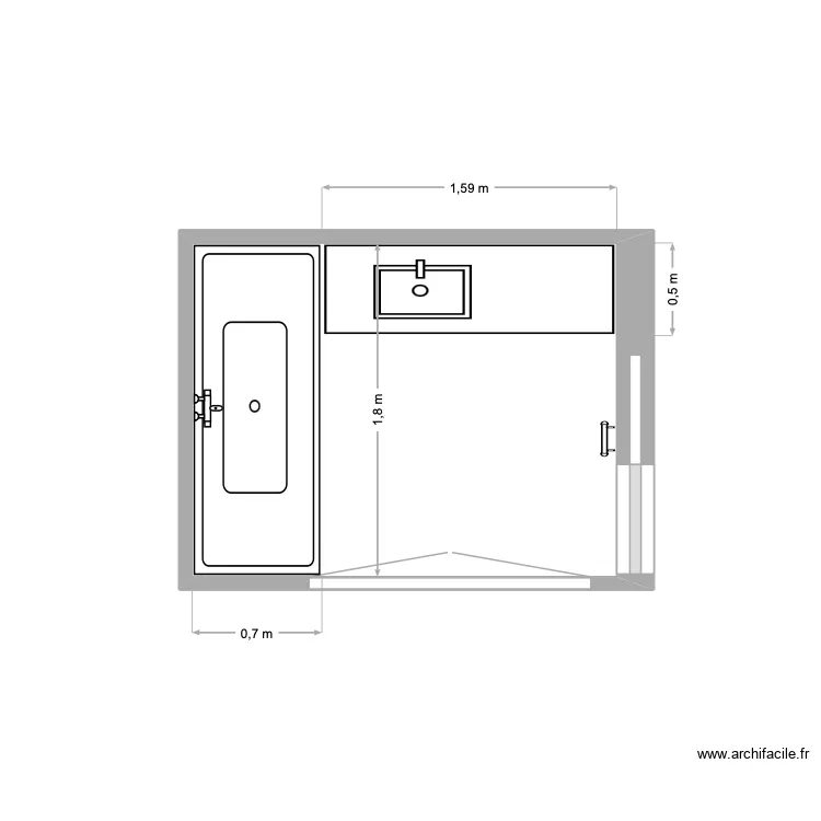 SALLE DE BAIN 2. Plan de 1 et 4 m² SALLE DE BAIN 2. Plan de 1 et 4 m²