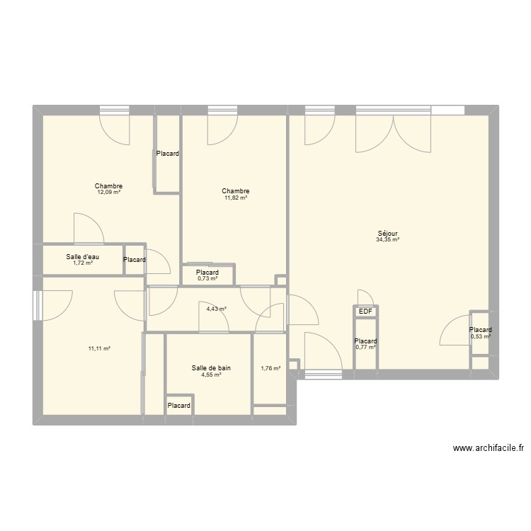 Home Sweet Home. Plan de 18 pièces et 87 m2