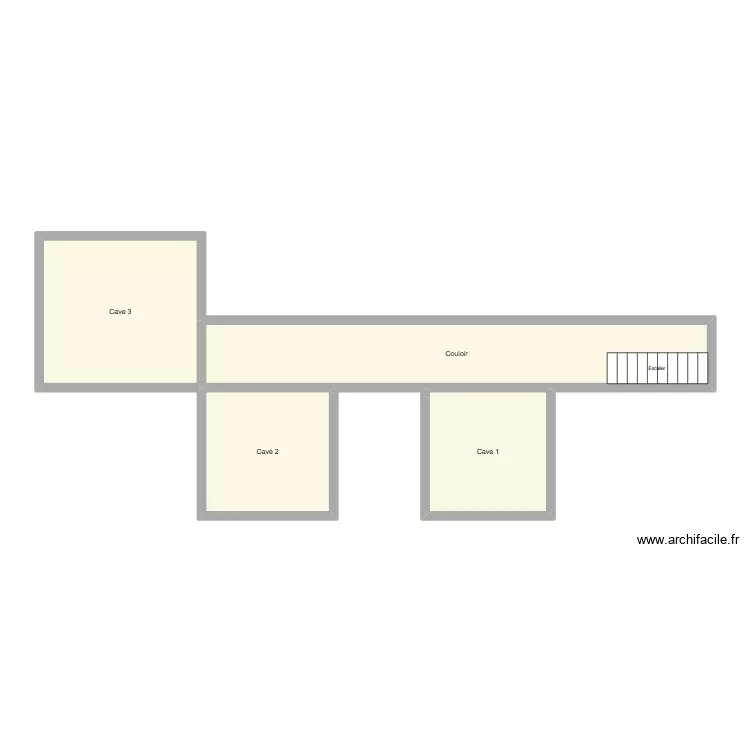 Plan des caves. Plan de 4  et 54 m²