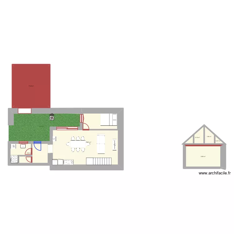 pyr&eacute;n&eacute;en. Plan de 7  et 78 m²