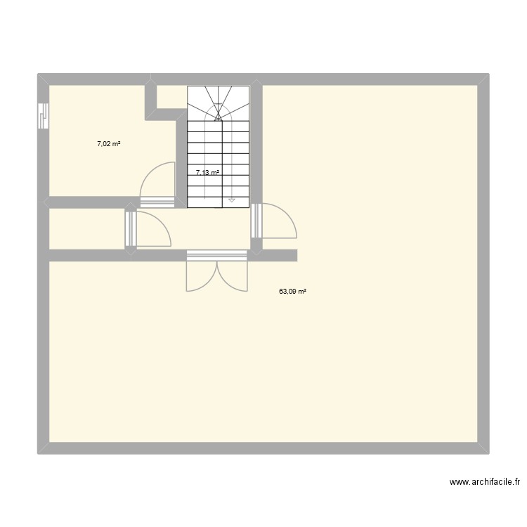 Polet Céline 2. Plan de 3 pièces et 77 m2