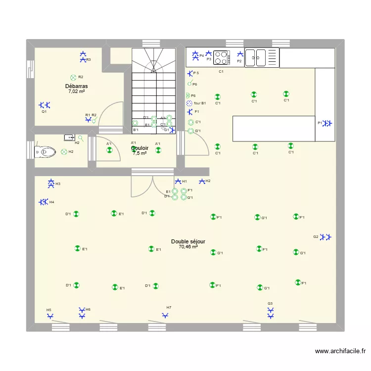 Polet C&eacute;line 2. Plan de 