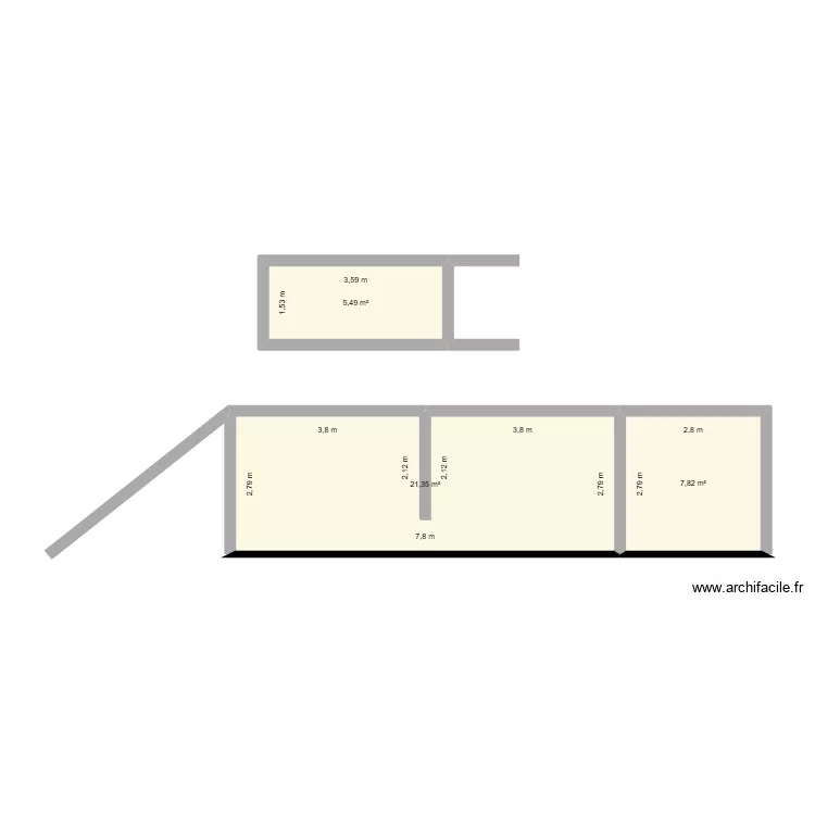 structure terrasse. Plan de 3  et 35 m²