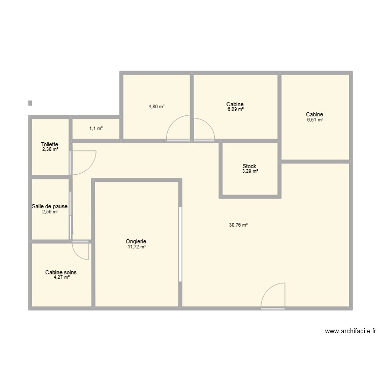 plan institut. Plan de 10 pièces et 74 m2
