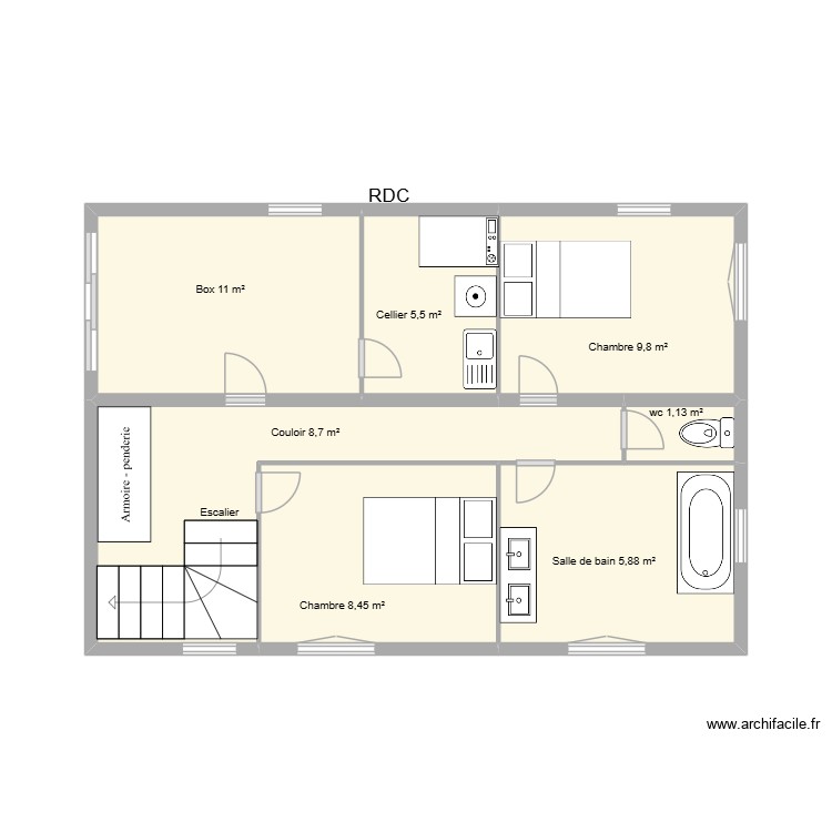 rdc Marchais. Plan de 0 pièce et 0 m2 rdc Marchais. Plan de 0 pièce et 0 m2