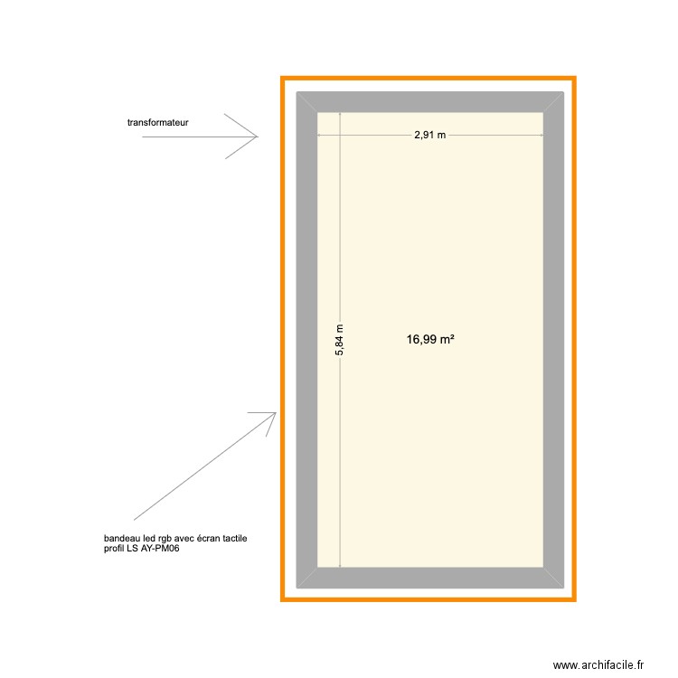 dell casquette haut. Plan de 1 pièce et 17 m2