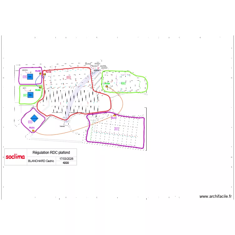 BGL Centre RDC plafond. Plan de 