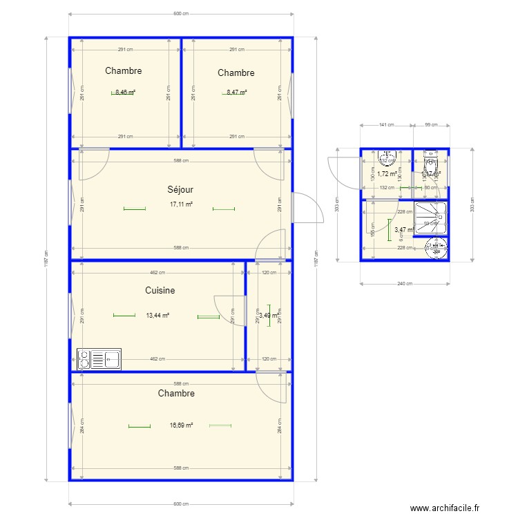 Maison. Plan de 0 pièce et 0 m2