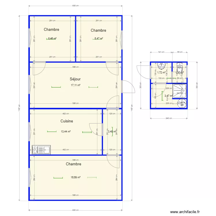 Maison. Plan de 