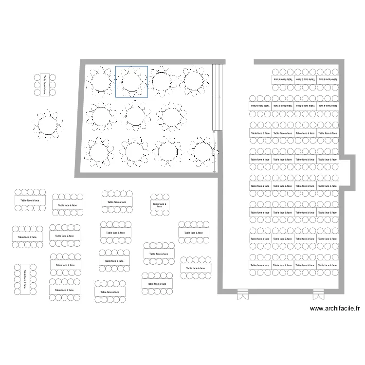 Plan Banquet 296. Plan de 