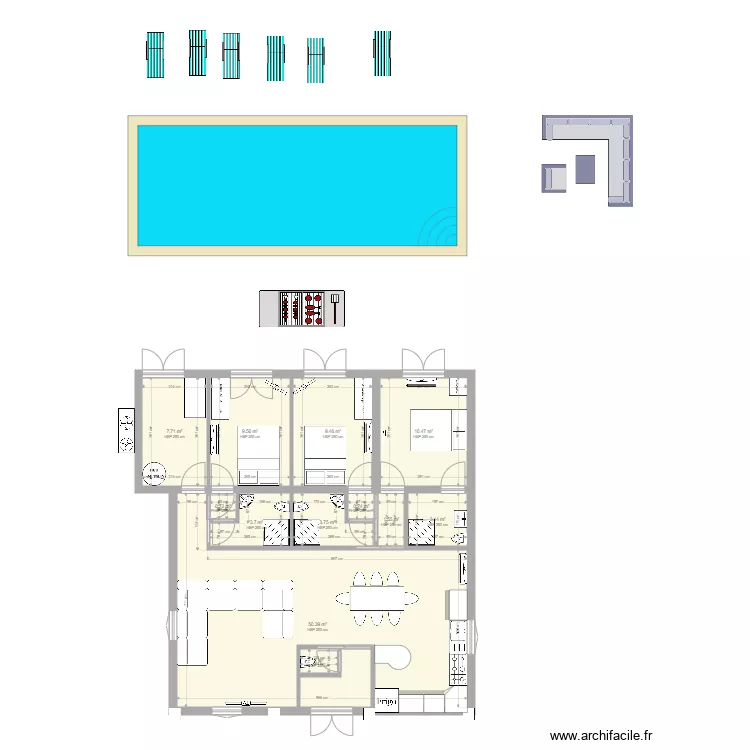 les pouilles. Plan de 