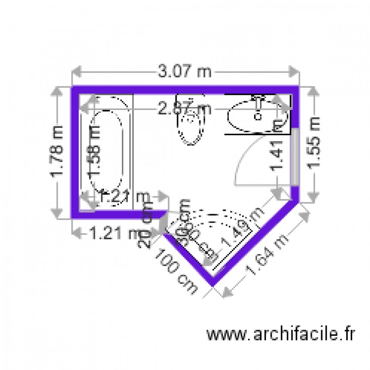 Salle de bain. Plan de 0 pièce et 0 m2