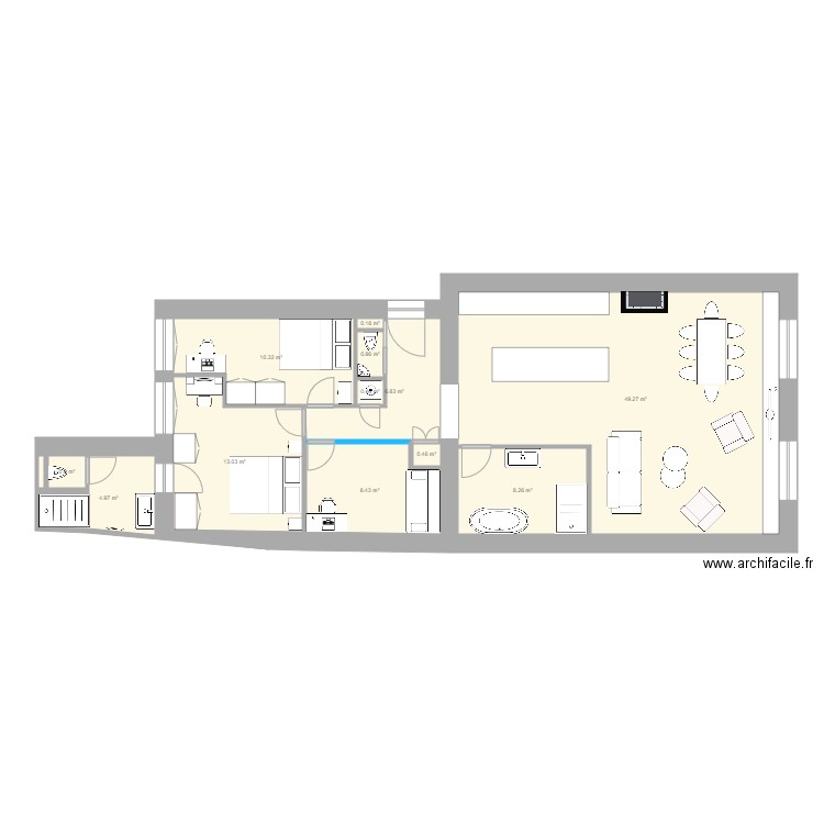 Quai st vincent modifié. Plan de 0 pièce et 0 m2