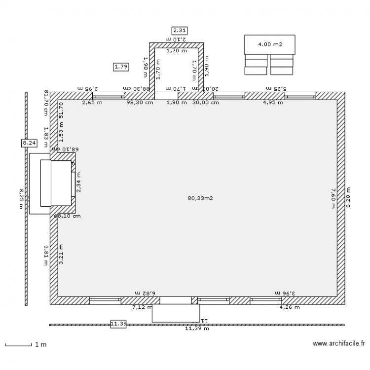 RdC 2 bis. Plan de 0 pièce et 0 m2