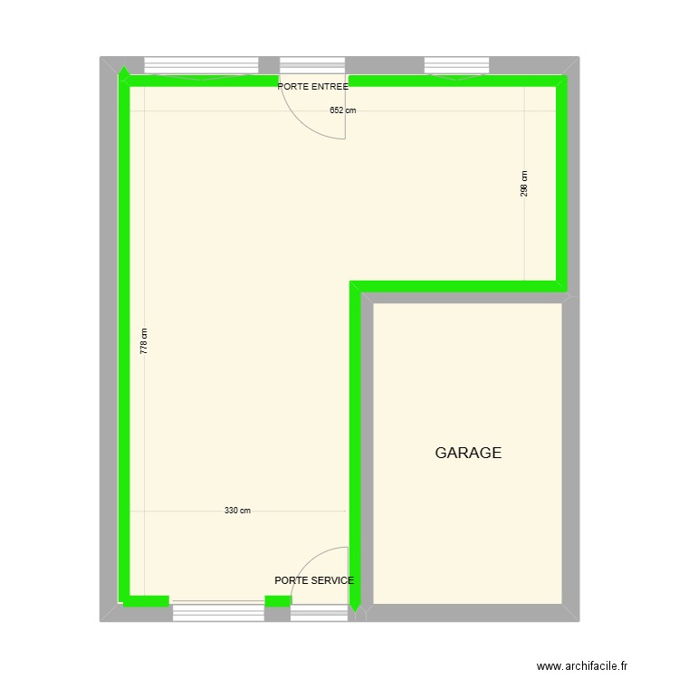 BAUDOIN. Plan de 2 pièces et 50 m2