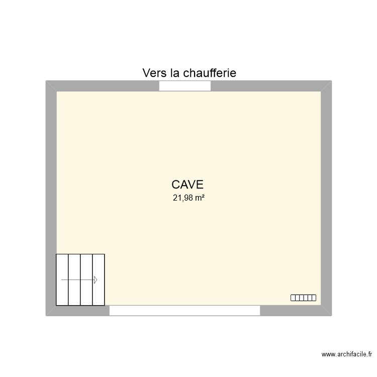 CAVE. Plan de 1 pièce et 22 m2