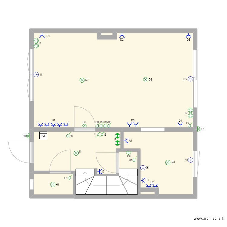 Gaétane rez. Plan de 6 pièces et 35 m2