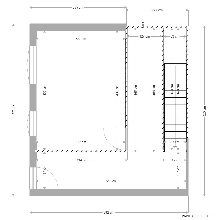 Chambre agrandie. Plan de 0 pièce et 0 m2