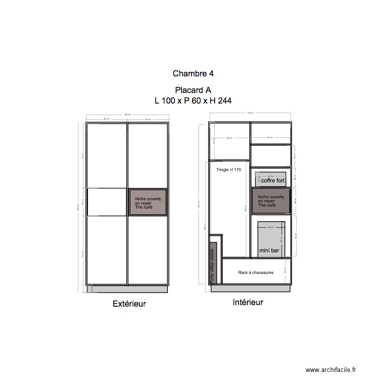 Placard Chambre 4A. Plan de 0 pièce et 0 m2