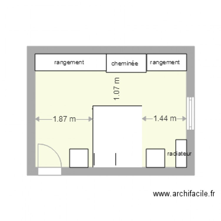 chambre grise version 1. Plan de 0 pièce et 0 m2
