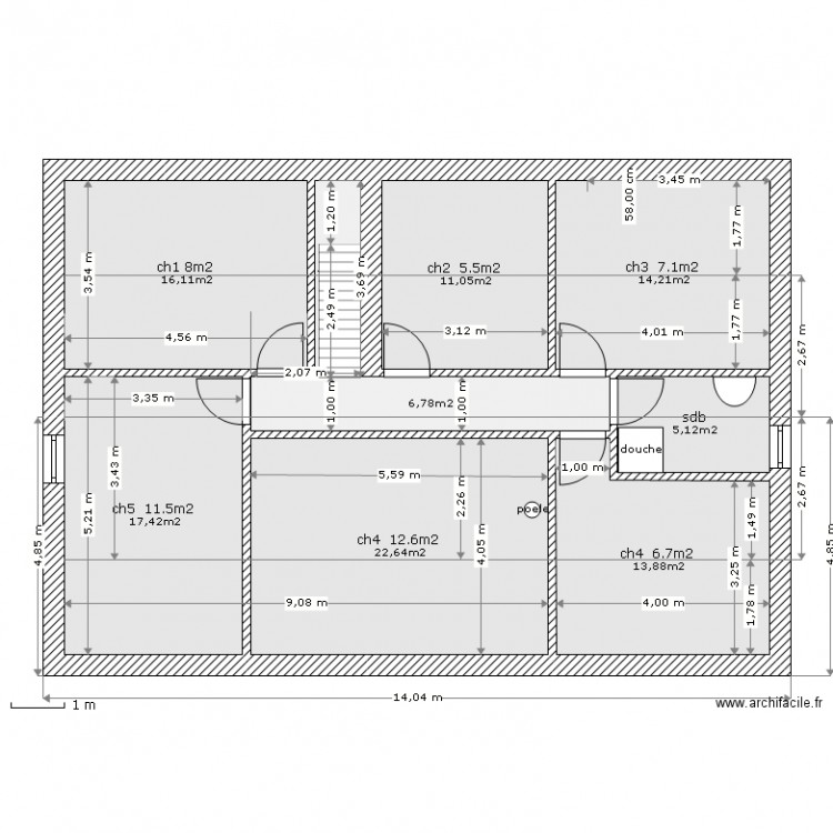 étage du rdc86m2 (s pl 56.5m2). Plan de 0 pièce et 0 m2