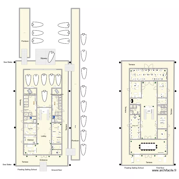 QYacht ClubGymnasium. Plan de 