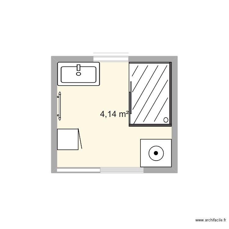 Salle de bain 3. Plan de 1 pièce et 4 m2