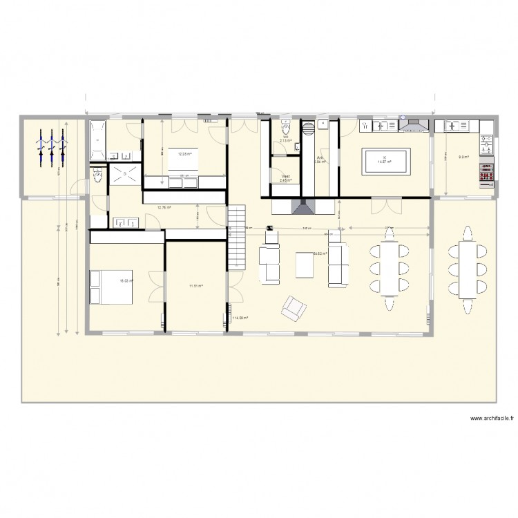 la case bambou gaines aération. Plan de 0 pièce et 0 m2